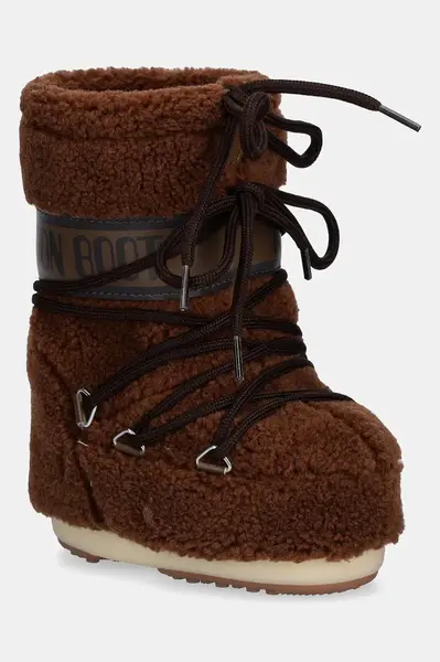 Dětské sněhule Moon Boot MB ICON FLEECE hnědá barva, 80D1403080