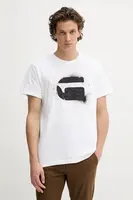 Bavlněné tričko G-Star Spray G logo pánské, bílá barva, s potiskem, D26833-D101