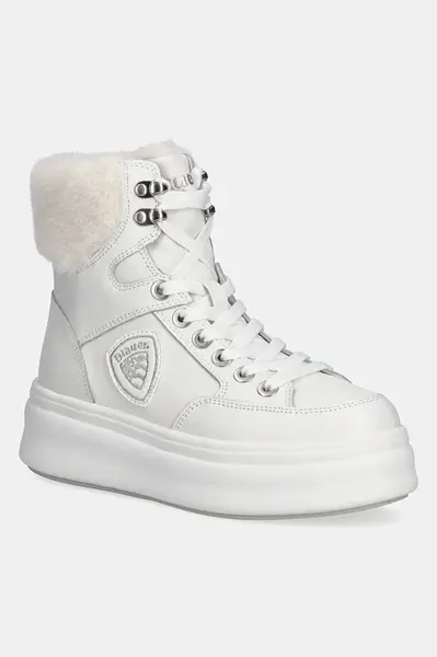 Nízké kozačky Blauer EMERY dámské, bílá barva, na platformě, zateplené, F5EMERY01/LEA