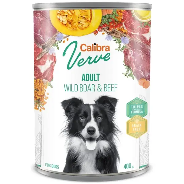 Calibra Dog Verve konzerva GF Adult Wild Boar & Beef 400 g