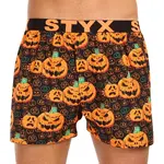 Styx Pánské trenky art sportovní guma Halloween dýně (B1755) S