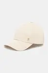 Bavlnená šiltovka Tommy Hilfiger béžová farba, jednofarebná, AW0AW17138