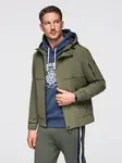 Ombre Men's functional transitional jacket with hood - olive