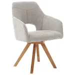 Voleo ŽIDLE S PODRUČKAMI, tkaná látka, světle šedá, divoký dub