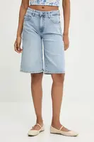 Džínové šortky Answear.LAB dámské, modrá barva, hladké, high waist