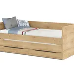 Postel i 90x200 s přistýlkou a úložným prostorem cody modular - dub