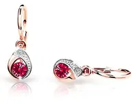 Cutie Jewellery Dětské náušnice z růžového zlata C1898-10-X-4 červená
