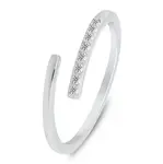 Brilio Silver Elegantní otevřený prsten s čirými zirkony RI035W