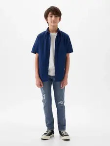 GAP Dětské slim džíny Rip & Repair - Kluci
