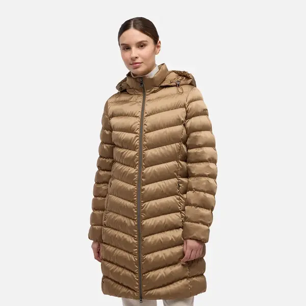 Světle hnědá dámská péřová bunda Geox Zosma