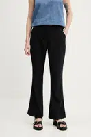 Kalhoty Abercrombie & Fitch dámské, černá barva, zvony, high waist, KI156-5077