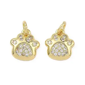 Brass Micro Pave Clear Cubic Zirconia Pendants