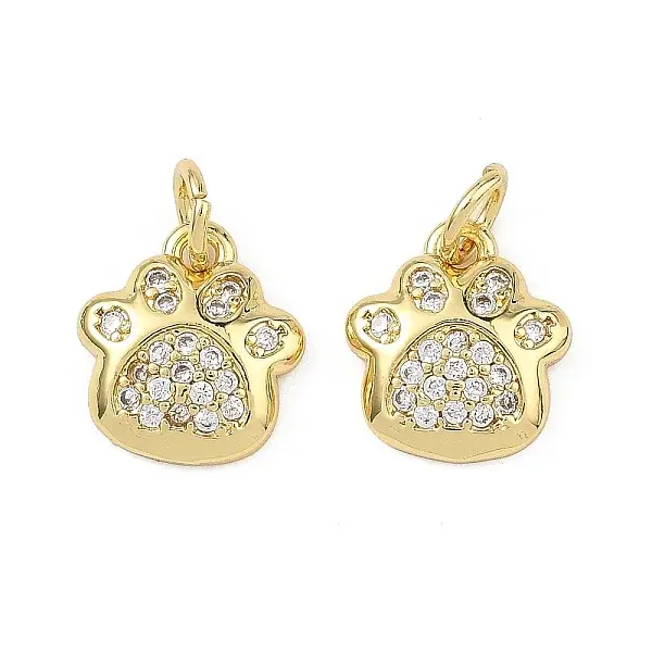 Brass Micro Pave Clear Cubic Zirconia Pendants