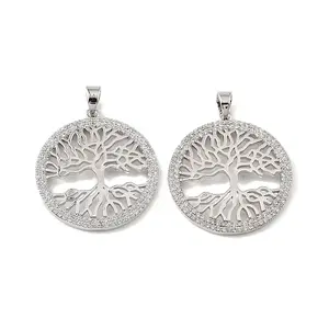 Brass & Clear Cubic Zirconia Pendants