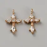 Brass Micro Pave Clear Cubic Zirconia Pendants