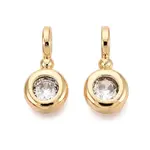 Brass Micro Pave Clear Cubic Zirconia Charms