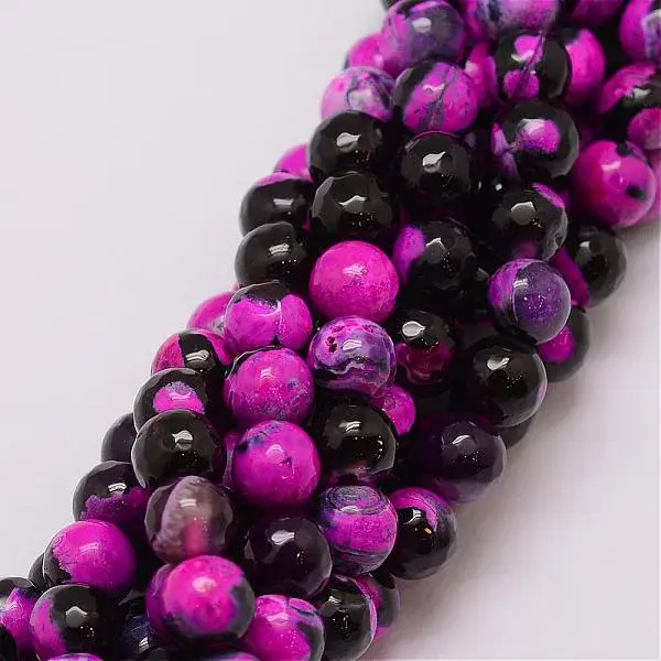 Natural Fire Crackle Agate Bead Strands
