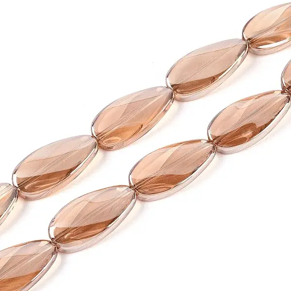 Electroplate Transparent Glass Beads Strands