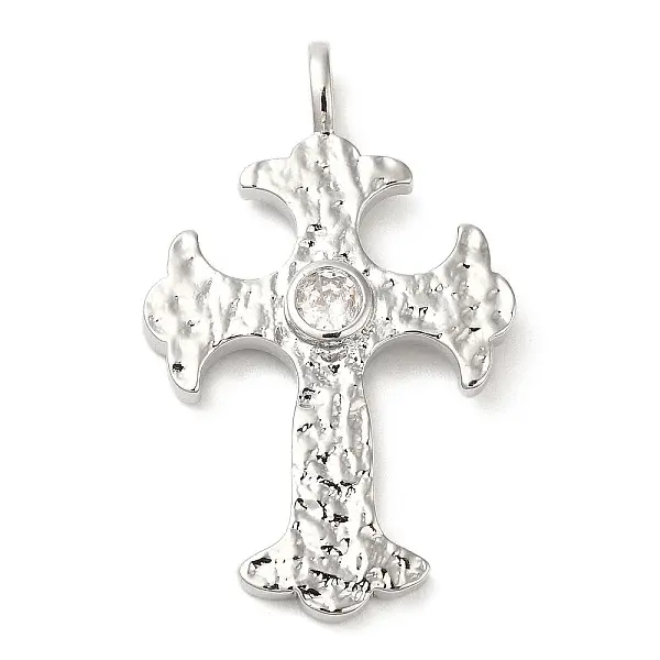 Brass Micro Pave Clear Cubic Zirconia Pendants