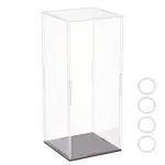 Rectangle Transparent Acrylic Minifigures Display Boxes with Black Base