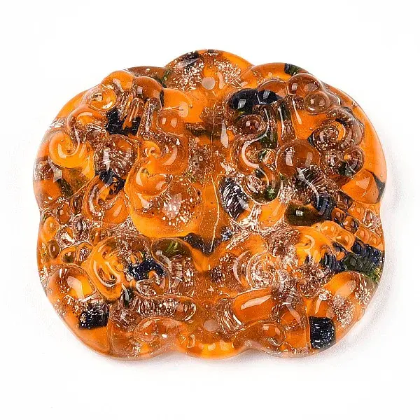 Handmade Gold Sand Lampwork Links Connectors