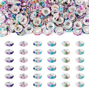 100Pcs Plastic Glass Rhinestone European Beads