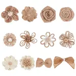 36Pcs 12 Styles Handmade Linen Ornament Accessories