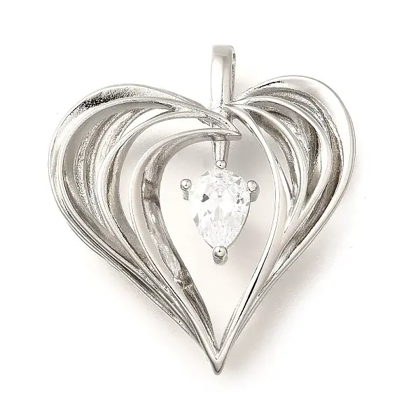 Brass Micro Pave Cubic Zirconia Pendants