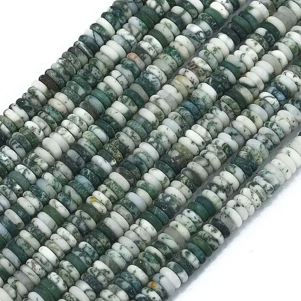 Frosted Natural Tree Agate Beads Strands