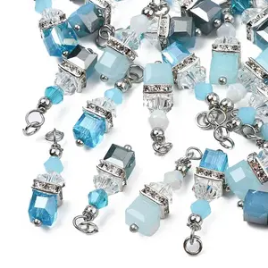 Faceted Transparent Glass Charms