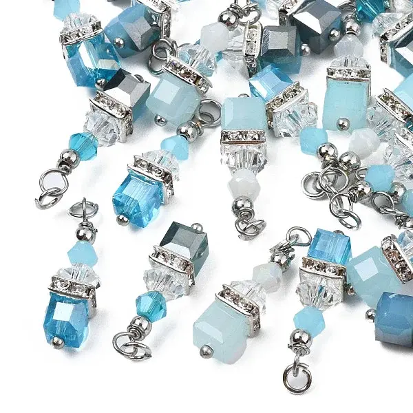 Faceted Transparent Glass Charms