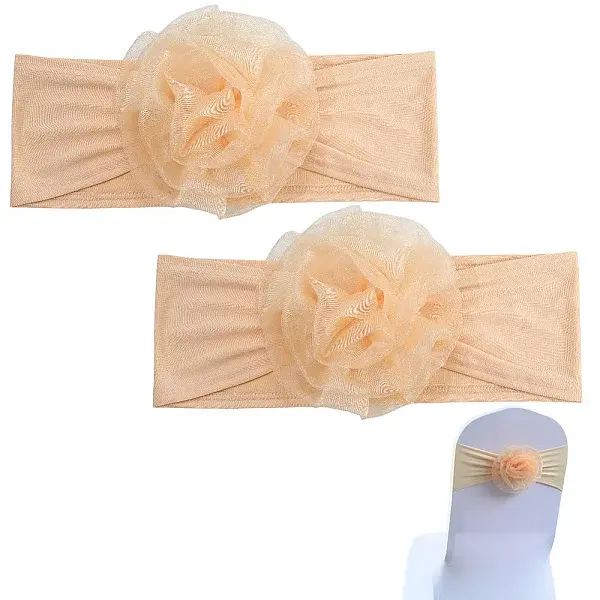 Flower Polyester Stretch Chair Sashes Bows