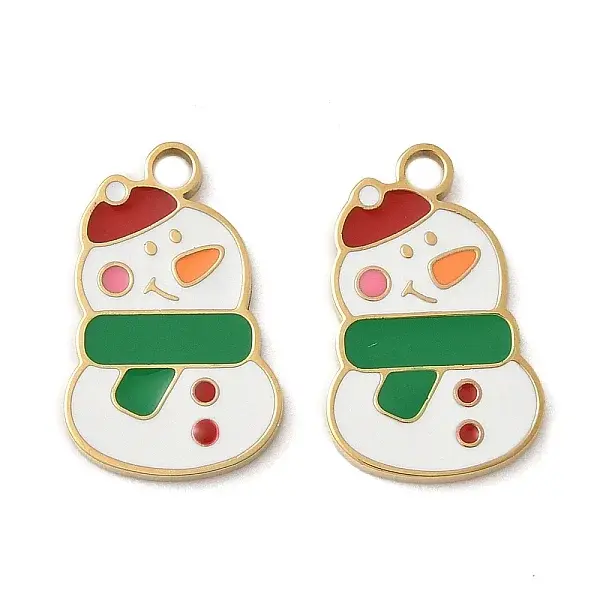Christmas 304 Stainless Steel Enamel Pendants