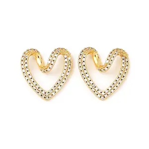 Brass Micro Pave Cubic Zirconia Linking Rings