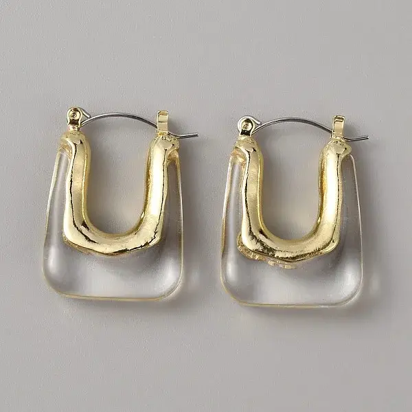 Acrylic Rectangle Hoop Earrings