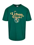 Urban Classics Tričko  svetložltá / smaragdová / biela