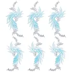 6Pcs 2 Styles Polyester Embroidery Appliques