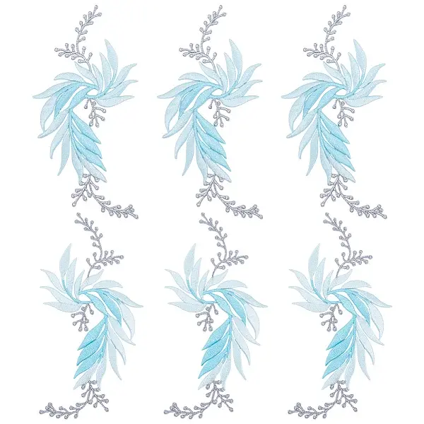 6Pcs 2 Styles Polyester Embroidery Appliques