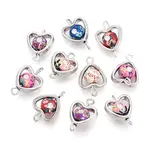 Polymer Clay Heart & CCB Frame Links Connector Charms