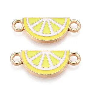 Alloy Enamel Fruit Connector Charms