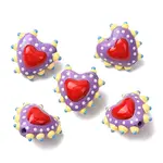 Baking Painted Glass Bumpy Beads Heart