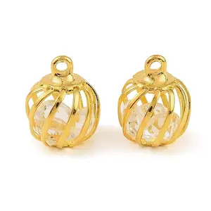 Iron Glass Bead Cage Pendants