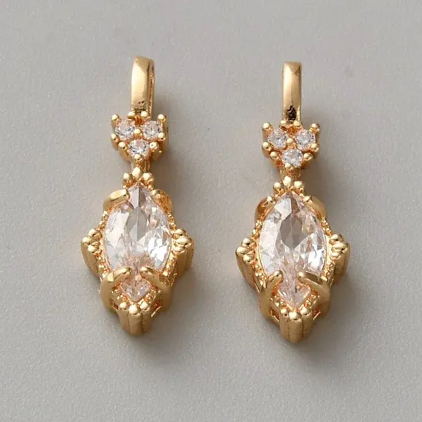Brass Micro Pave Cubic Zirconia Pendants