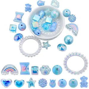 DIY Mixed Style Acrylic Beads Jewelry Making Finding Kits