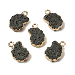 Dyed Synthetic Lava Rock Pendants