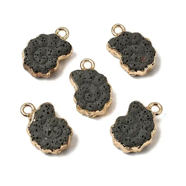 Dyed Synthetic Lava Rock Pendants