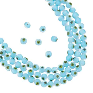 Handmade Evil Eye Lampwork Round Bead Strands