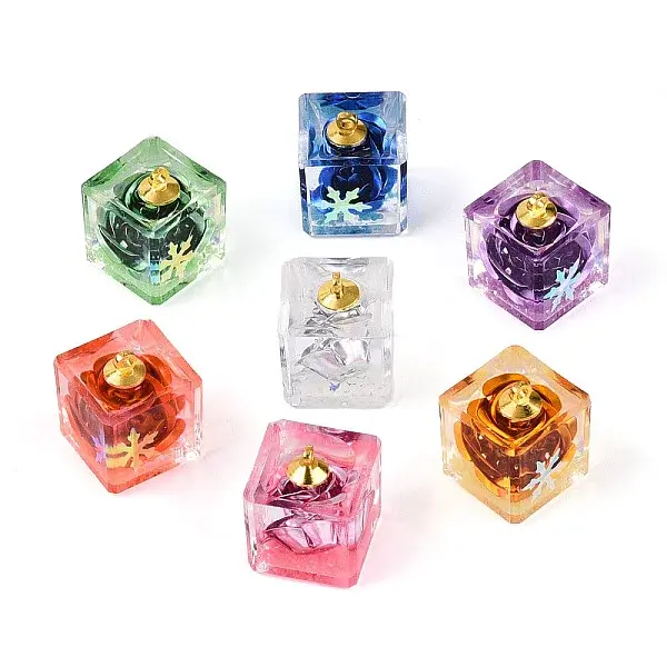 Transparent Inner Flower Resin Pendants