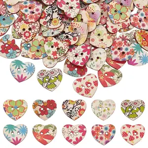 100Pcs 2-Hole Wood Buttons