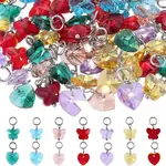 84pcs 14 style Faceted Transparent Glass Charms